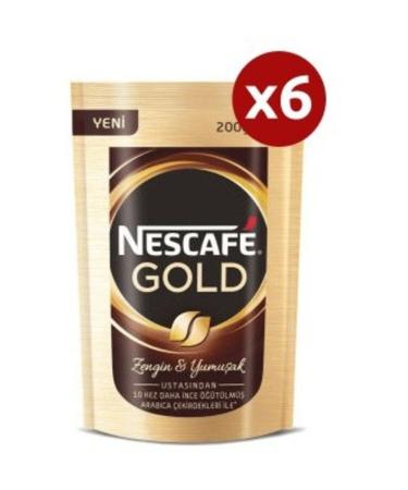 Nestle Nescafe Gold Coffee Eco Package 200 gr Set of 6