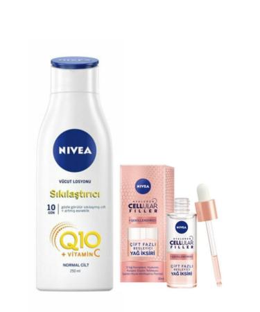 NIVEA Q10 Firming Body Lotion 250 ml&cellular Shaping Dual Phase Nourishing Oil Elixir 30ml