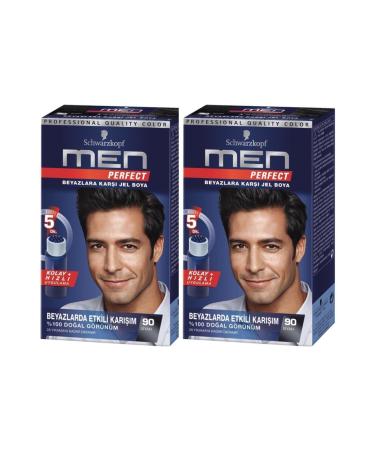 Schwarzkopf Perfect Men 90 Black Hair Dye x 2 Pieces