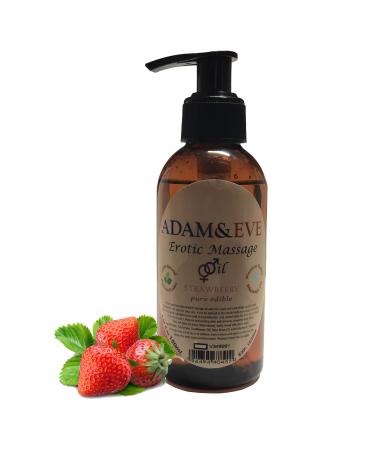 ADAMEVE Strawberry Massage Oil 120 ml Strawberry Flavored Body Massage Oil