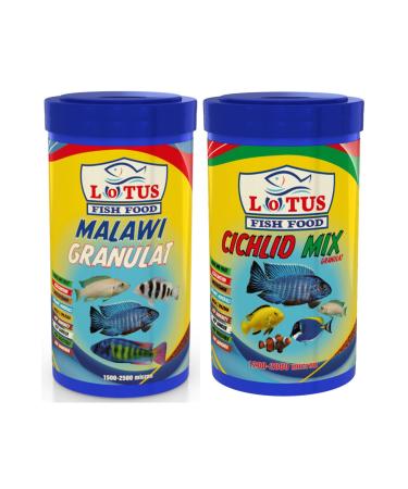 Lotus Malawi Granulat 1000 ml + Cichlid Mix 1000 ml Fish Food