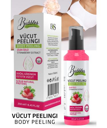 bs bubbles cosmetic Nourishing Purifying and Moisturizing Body Peeling 2 Times Strong 250 ml Strawberry Extract - Buy Online on GoSupps.com