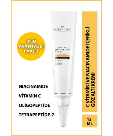 Herbaderm Under Eye Cream Against Bags and Dark Circles 15 ml X3