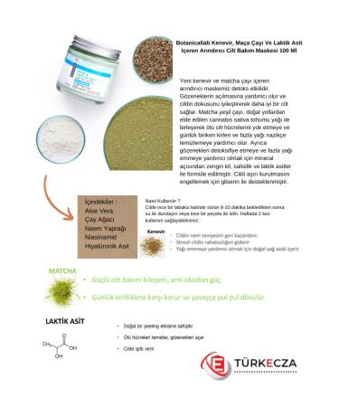 Botanicallab Purifying Skin Care Mask with Hemp Matcha Tea and Lactic Acid 100 ml - Buy Online on GoSupps.com