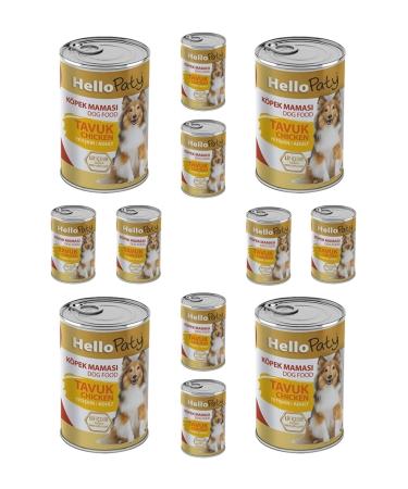 Hello Paty 12 Pieces Adult Chicken Meat Minced Dog Food 415 gr 12-Piece Canned Wet Food