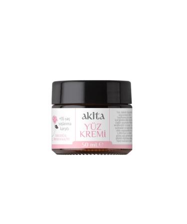 Akita 100% Natural Anti-Aging Face Cream 35+ Age Isparta Rose 50ml