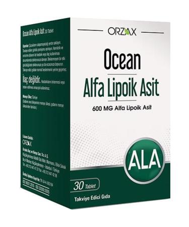 Ocean Orzax Alpha Lipoic Acid 600 Mg 30 Tablets