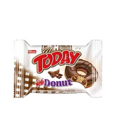 Elvan Today Donut Cake Cocoa 40 gr 24 Pieces (1 Box)