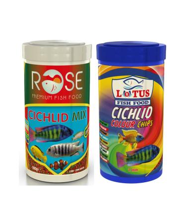 Lotus Rose Cichlid Mix - Cichlid Colour Chips 250 Ml Fish Food