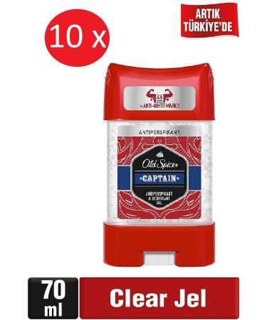Old Spice Men's Deodorant Captain Stick Gel 70 Ml X 10 Pieces (Box)