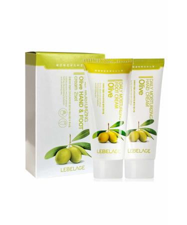LEBELAGE Daily Moisturizing and Repairing Pure Olive Essence Hand and Foot Care Set 2 Pack