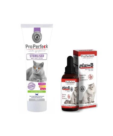 pro perfeck Malt Paste for Sterilized Neutered Cats 100gr Plus b Cat Hair Health 50 ml