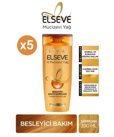 Elseve Miraculous Oil Shampoo 390ml X5