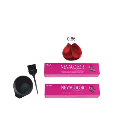 Neva Color Tube Paint 0.66 Intense Fire Red Economical 2-Pack + Painting Set