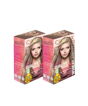 COLORX 2 Box Set Hair Dye - 10.2 - Extra Ash Light Blonde