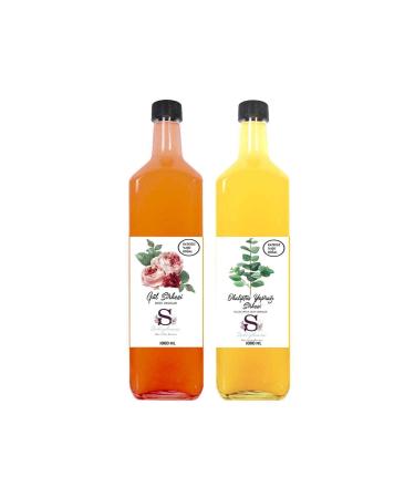 S heylaana Natural Rose Vinegar 1000 Ml - Natural Eucalyptus Leaf Vinegar 1000 Ml