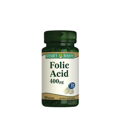 Natures Bounty Folic Acid 400 Mcg Food Supplement 100 Tablets