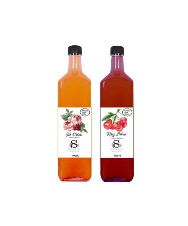Suheylaana Natural Rose Vinegar 1000 Ml - Natural Cherry Vinegar 1000 Ml