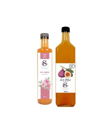 Suheylaana Natural Rose Vinegar 500 Ml - Natural Fig Vinegar 1000 Ml