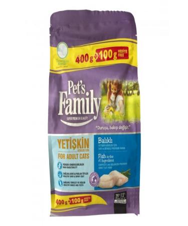 Pets Family Fish Adult Cat Food 400+ 100 Gr