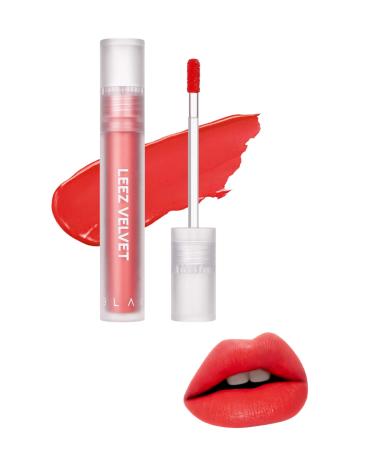 Black Rouge Matte Velvet Texture Long Lasting Leez Velvet Tint Peach Papaya