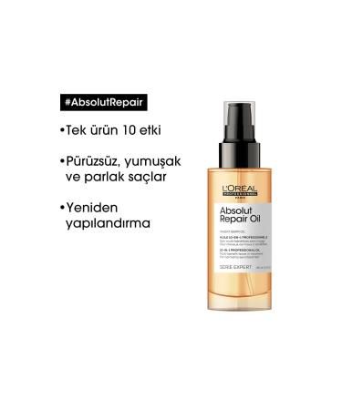 L'oreal Professionnel Serie Expert Absolut Repair 10 In 1 10 Effective Miracle Super Care Oil for Damaged Hair 90 Ml. - Buy Online on GoSupps.com