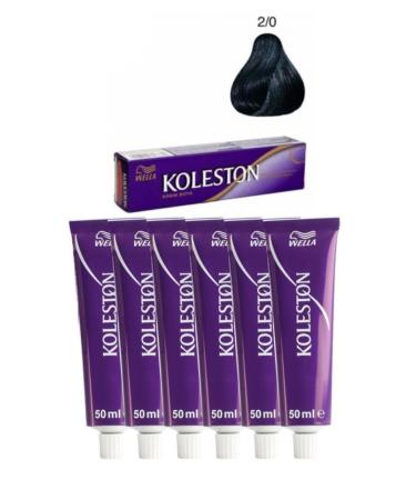 Wella Permanent Cream Hair Dye 2/0 Black X6