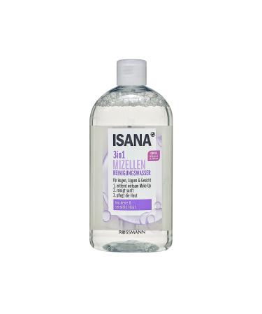 ISANA Vegan Make-Up Remover Micellar Water - Alcohol-Free 3 in 1 - Dry & Sensitive Skin 400ml