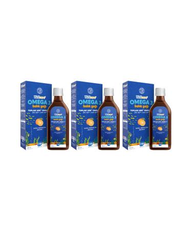 Wellcare Omega 3 Natural Tangerine Fish Oil Liquid 150 Ml 3 Boxes