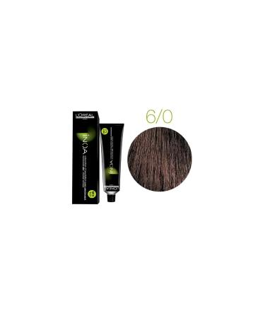 L'oreal Professionnel Inoa 6 Natural Dark Brown Defined Bright Ammonia Free Permament Hair Color Cream 60ml