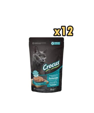 Crocus Grain-Free Sterilized Cat Salmon Pouch Jelly Wet Food 85 Gr X 12 Pieces
