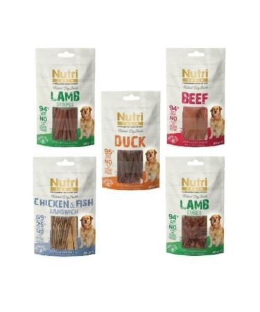 Nutri Feline Nutri Can n 5 Pieces Super Mixed Dog Treats 80 Gr (steak + chicken + fish + lamb + duck)