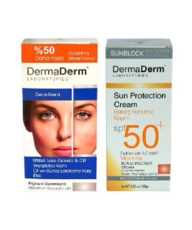 DermaDerm Sun Protection Cream 100 g and Cream Against Freckles and Sun Spots 100 g