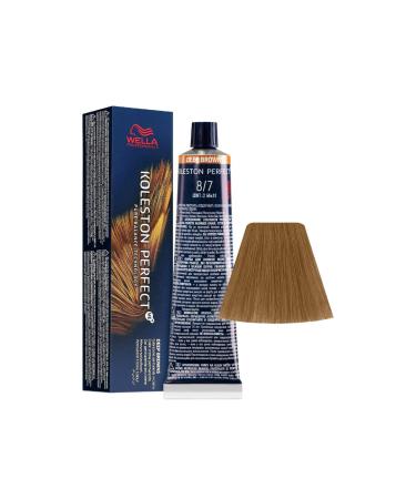 Wella Koleston Perfect Me+ 8/7 Light Blonde Brown Defined Permament Hair Color Cream 60ml