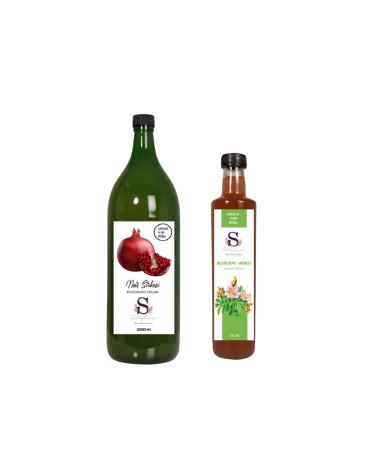 Suheylaana Natural Pomegranate Vinegar 2000 Ml - Natural Rosehip Vinegar 500 Ml