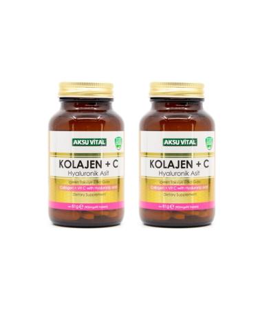 Aksu Vital Aksuvital Collagen Vitamin C & Hyaluronic Acid 60 Tablets X 2 Pieces