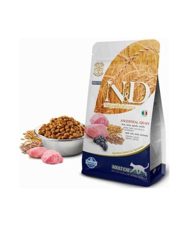 N & D Low Grain Lamb & Blueberry Adult Cat Food 1.5 Kg