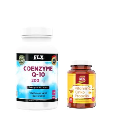 FLX Coenzyme Q-10 200 Mg 180 Tablets + Vitamin C Zinc Propolis 60 Tablets