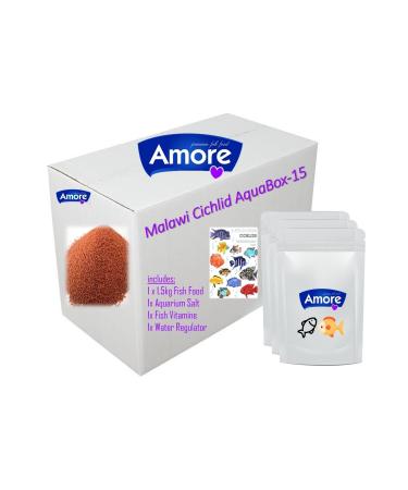 AMORE Cichlid Red Granules Fish Food 1.5kg And Aquarium Care Set Aquabox-15