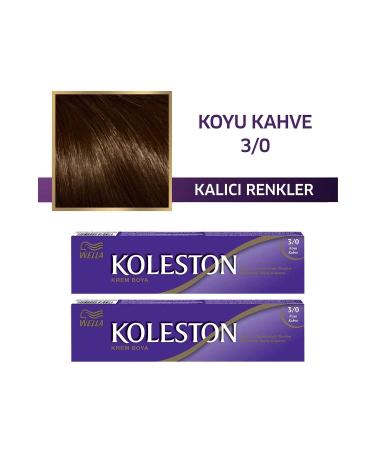 Wella Koleston Tube Hair Dye 3/0 Dark Brown X 2 Pieces