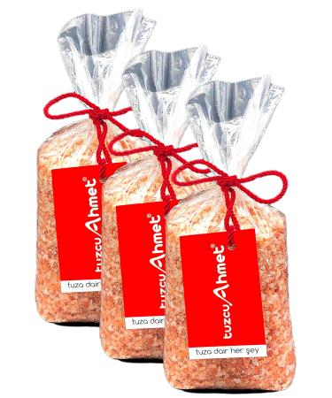Tuzcu Ahmet 3 Pieces 1 Kg Coarse Grained Pink Natural Himalayan Rock Salt
