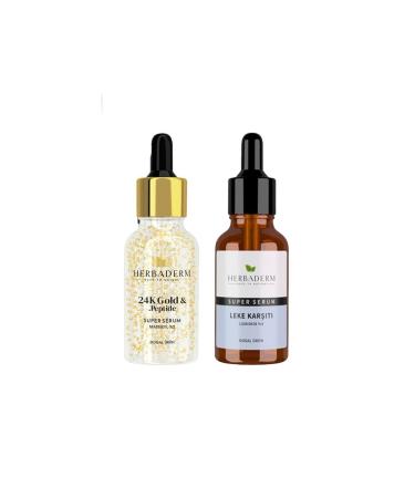 Herbaderm Super Serum 24k Gold & Peptide 30 ml And Anti-Stain 30 ml