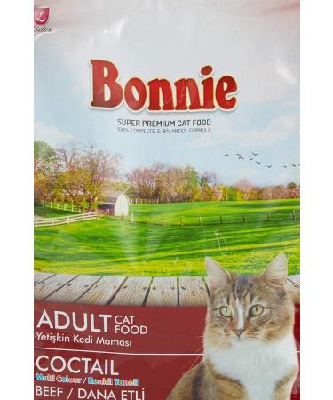 Bonnie Dry Cat Food Beef Adult Colored Grains 1.5 Kg