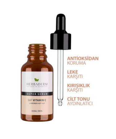 Herbaderm Super Serum (Pure Vitamin C L-ascorbic Acid) Brightening 30 Ml X2 - Buy Online on GoSupps.com
