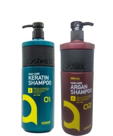 Ostwint Salt-Free Sulfate-Free Keratin Hair Care Shampoo 1000ml & Argan Oil Salt-Free Shampoo 1000ml
