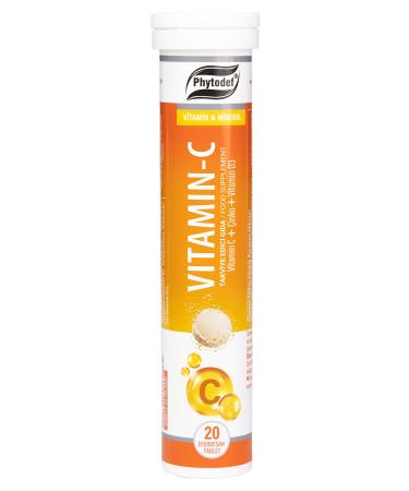 Phytodef Vitamin C + Zinc Effervescent Tablets - 20 Pieces & Mulvitex Multivitamin Effervescent Tablets - 20 Pieces - Buy Online on GoSupps.com