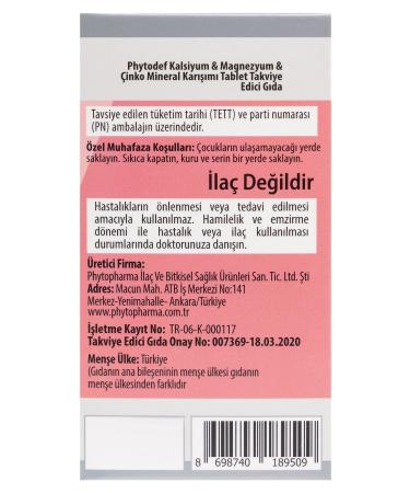 Phytodef Calcium Magnesium Zinc - 60 Tablets & Magnesium B6 D3 - 30 Tablets (CALCIUM MAGNESIUM ZINC) - Buy Online on GoSupps.com