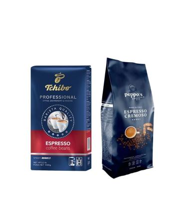 Tchibo Profesional Espresso Bean Coffee 1kg And Peppo's Espresso Cremoso Bean Coffee 1kg