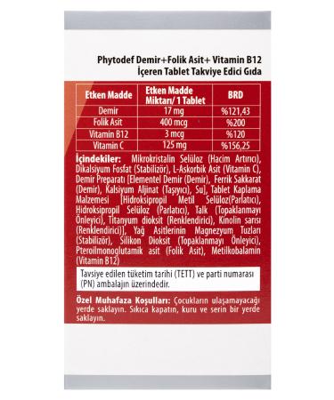 Phytodef Iron Folic Acid Vitamin B12 Vitamin C& Vitamin D3 Vitamin K2 Vitamin C (IRON FOLIC ACID) - Buy Online on GoSupps.com
