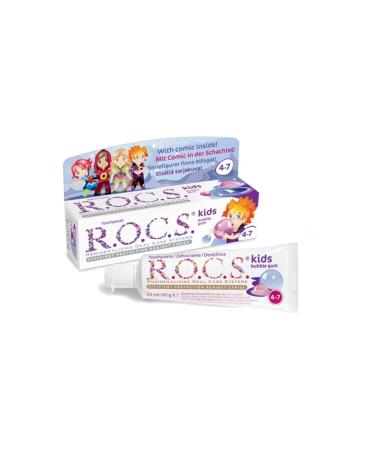 ROCS Rocs Kids 4-7 Years Toothpaste Bubble Gum Flavor 35 Ml